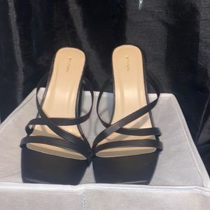 Black pretty little thing heels size 8